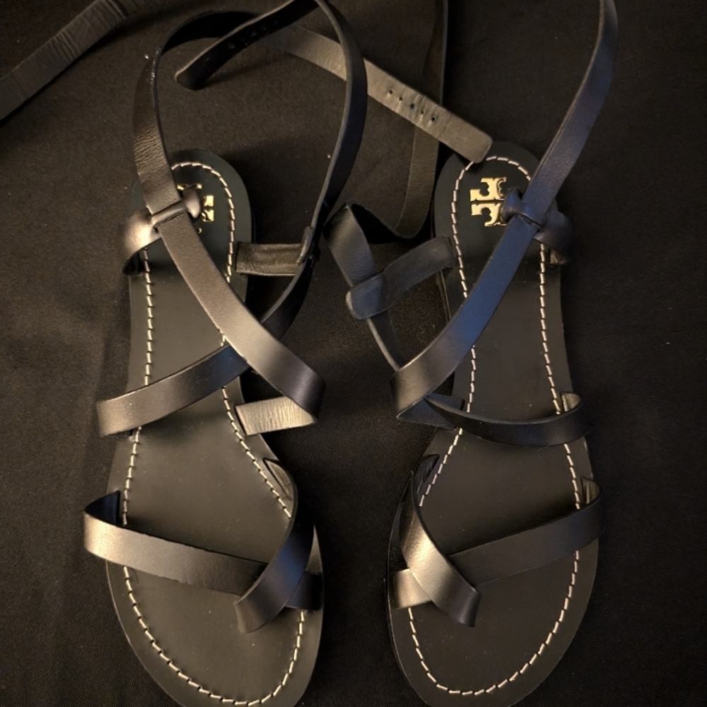 Tory Burch Black Strappy Sandals